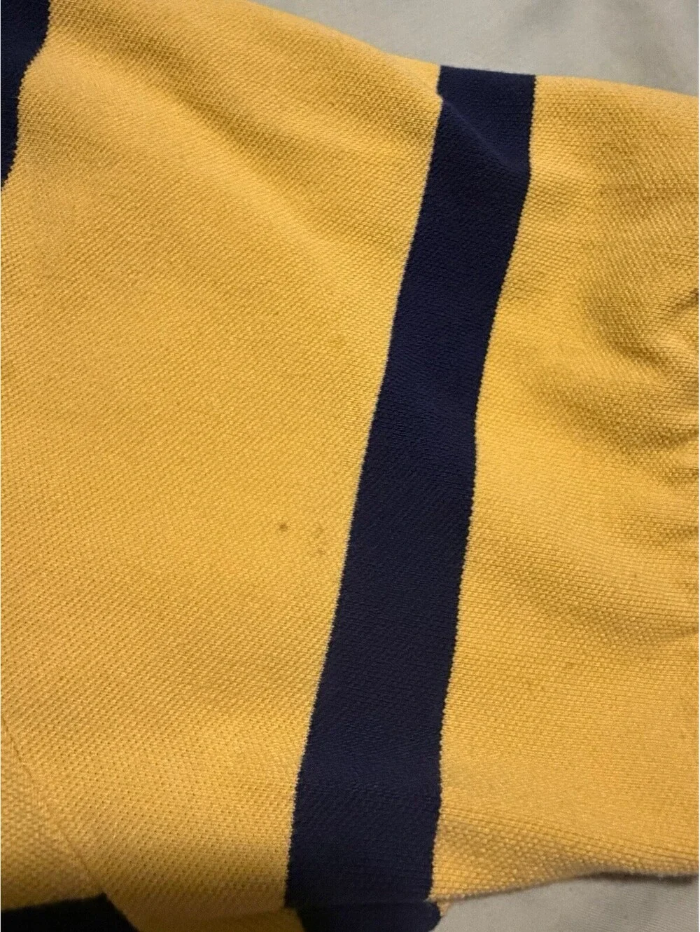 Polo Ralph Lauren Polo Shirt S/S Yellow & Navy Stripe 100% Cotton Sz 2XL